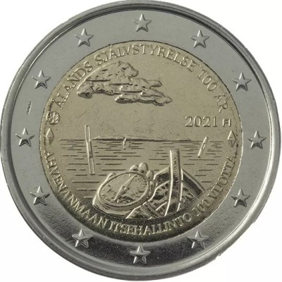 Finlanda 2 Euro 2021 (Autonomia Insulelor Aland) KM-299 UNC !!! foto