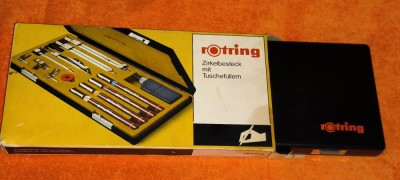 trusa set compas compasuri 4 rotringuri ROTRING - DESEN TEHNIC foto