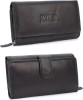 Portofel de dama Irisaa, din piele, protectie RFID, negru - RESIGILAT