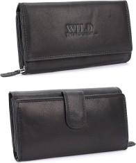 Portofel de dama Irisaa, din piele, protectie RFID, negru - RESIGILAT