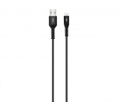 Cablu de date si incarcare micro USB 2.1A 1m Well negru foto