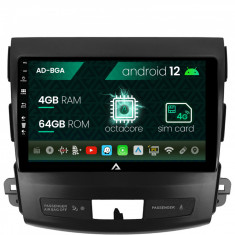 Navigatie Mitstubishi Outlander Peugeot 4007 Citroen C-Crosser, Android 12, A-Octacore 4GB RAM + 64GB ROM, 9 Inch - AD-BGA9004+AD-BGRKIT276