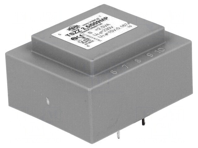 Transformator &icirc;ncapsulat 2,5VA 230VAC 15V 160mA PCB