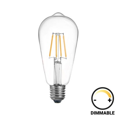 Lampa LED ST64 Bec dimmabil 8W E27 Transparent foto