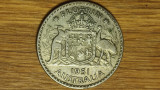 Australia -moneda colectie serie bianuala rara- 1 florin 1951 argint -George VI