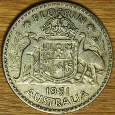 Australia -moneda colectie serie bianuala rara- 1 florin 1951 argint -George VI