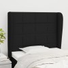 VidaXL Tăblie de pat cu aripioare, negru, 83x23x118/128 cm, textil 3117932