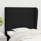 vidaXL Tăblie de pat cu aripioare, negru, 93x23x118/128 cm, textil
