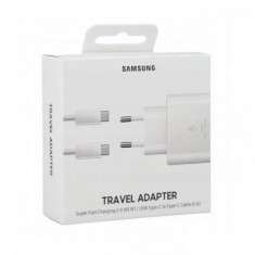 Incarcator Retea USB Samsung EP-TA845XWEGWW 45W cu Cablu de date USB Type-C, Alb Original EU Blister