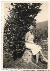 C695 3 fotografii tanara la Cosciuia Bucovina Cernauti 1938 poza veche foto