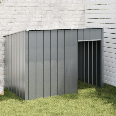vidaXL Cușcă c&amp;acirc;ine cu acoperiș antracit 153x91x110 cm oțel galvanizat 172572 foto