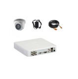 Kit sistem supraveghere video 1 camera 2MP interior complet Hikvision IR 20 m cu DVR, meniu romana, Cloud, soft telefon mobil inclus