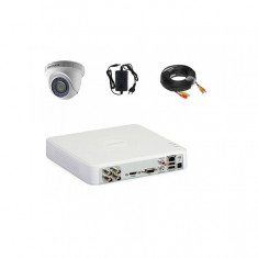 Kit sistem supraveghere video 1 camera 2MP interior complet Hikvision IR 20 m cu DVR, meniu romana, Cloud, soft telefon mobil inclus SafetyGuard Surve