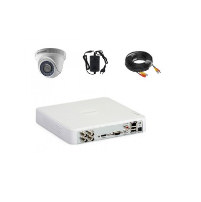 Kit sistem supraveghere video 1 camera 2MP interior complet Hikvision IR 20 m cu DVR, meniu romana, Cloud, soft telefon mobil inclus SafetyGuard Surve foto