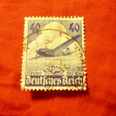 Serie Germania 1936 -Deutsches Reich - Aviatie -10 Ani Lufthansa ,40pf stamp