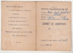 bnk div Ministerul Invatamantului si culturii RPR - Carnet de identitate