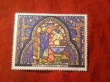Serie 1 valoare Franta 1966 Vitraliu - Sainte Chapelle Paris