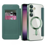 Husa MagSafe pentru Samsung Galaxy S23 S911, Techsuit, SmartMag Book, Verde