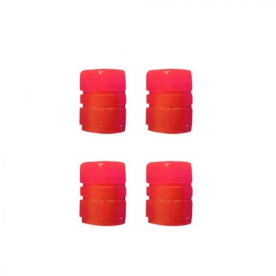 Set 4 capace pentru supapa cauciucuri, fosforescente, universale, ABS, rosu foto