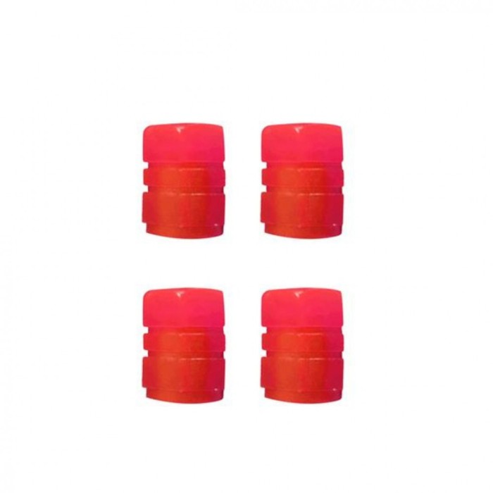 Set 4 capace pentru supapa cauciucuri, fosforescente, universale, ABS, rosu