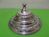 Superb vas argintat Art Nouveau cu capac , pentru CAVIAR , inceput de secol XX, Zaharnita