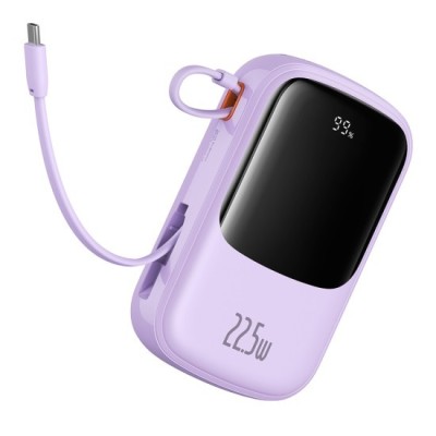 Acumulator Extern Lightning, 2x Type-C, USB, 22.5W, 20000mAh + Cablu Type-C - Baseus Qpow Pro+ (P10067103513-00) - Purple foto