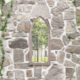 VidaXL Oglindă de grădină, nisipiu, 70x30 cm, fier, uz exterior