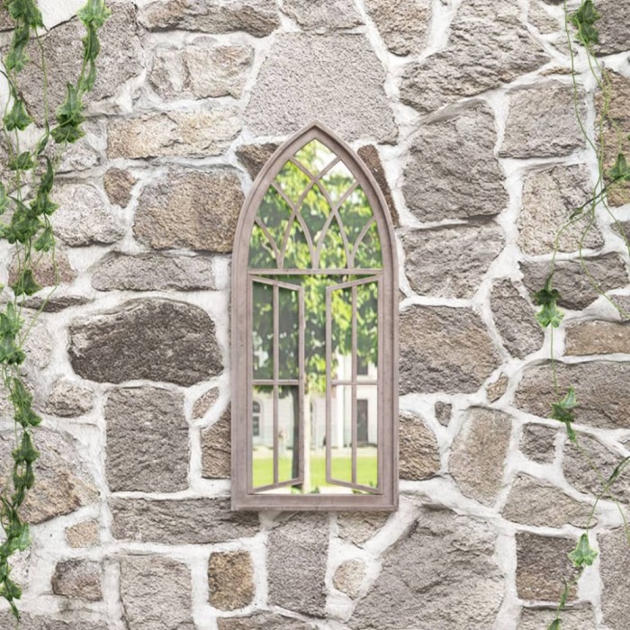 vidaXL Oglindă de grădină, nisipiu, 70x30 cm, fier, uz exterior