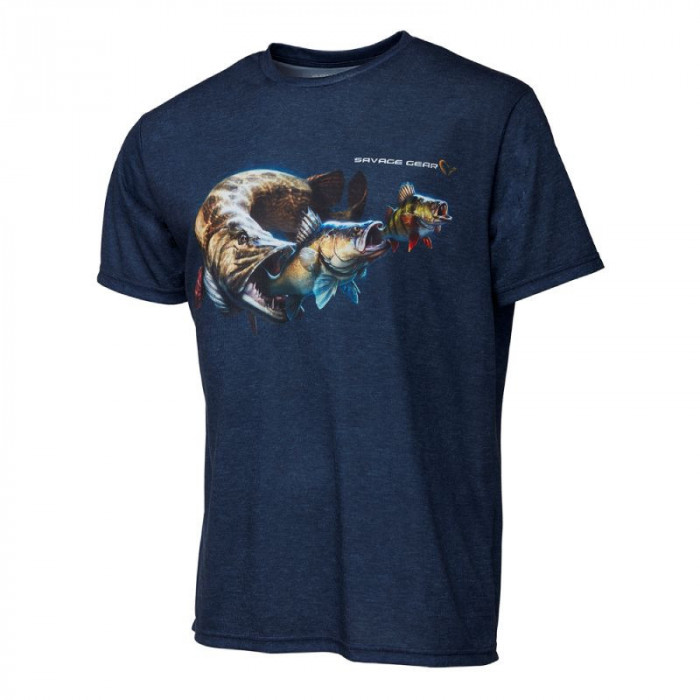 Savage Gear Tricou CANNIBAL TEE ALBASTRU L