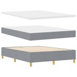 VidaXL Pat cu saltea cu arcuri Gri deschis 140 x 200 cm țesătură