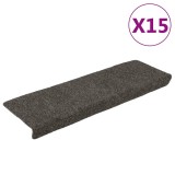 vidaXL Covorașe de scări cusătură punch, 15 buc., antracit, 65x21x4 cm