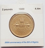 1819 Marea Britanie UK Anglia 2 Pounds 1989 Elizabeth II Bill of Rights km 960