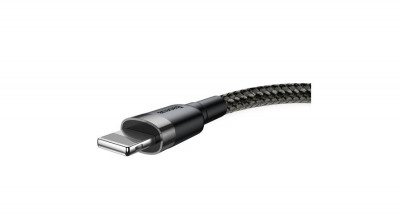 Baseus Lightning Cafule Cablu de date și &amp;icirc;ncărcare pentru iPhone 2,4A 0,5 m gri negru (CALKLF-AG1) foto