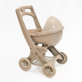 Carucior pentru papusi MyKids 0121/02eco bej-maro, cu cos accesorii