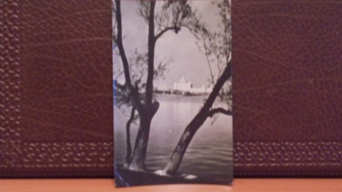 R.P.R. - BUCURESTI - LACUL HERASTRAU SI CASA SCINTEII - CIRCULATA, TIMBRATA.