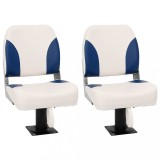 VidaXL Set scaun pliabil pentru barcă, albastru și alb, 41x36x48 cm