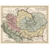 Harta Panonia, Dacia, Iliria si Moesia, 1823, 50x70cm, repro