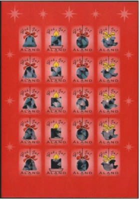 Aland Aaland Finlanda MNH 2000 - 2007 - Craciun minicoli etichete foto