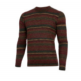 Pulover bărbați cu dungi grena PL016, 48