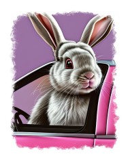 Sticker decorativ, Iepure Sofer, Roz, 70 cm, 9755ST foto