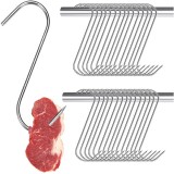 Cumpara ieftin Set 30 Carlige Afumatoare Carne Inox 17cm IdeallStore&reg; Macelarie, Argintiu, Durabile, Grosime 8mm