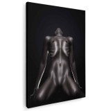 Tablou nud femeie alb negru maro 1235 Tablou canvas pe panza CU RAMA 50x70 cm