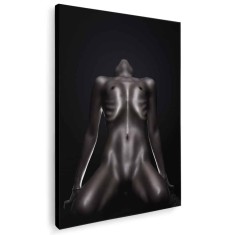 Tablou nud femeie alb negru maro 1235 Tablou canvas pe panza CU RAMA 40x60 cm