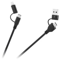 Cablu 2-in-1 USB-A/USB-C la USB-C/Lightning 1m Cabletech foto