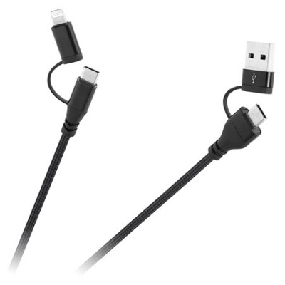 CABLU USB A/C - USB C/LIGHTNING (2+2) 1M EuroGoods Quality foto