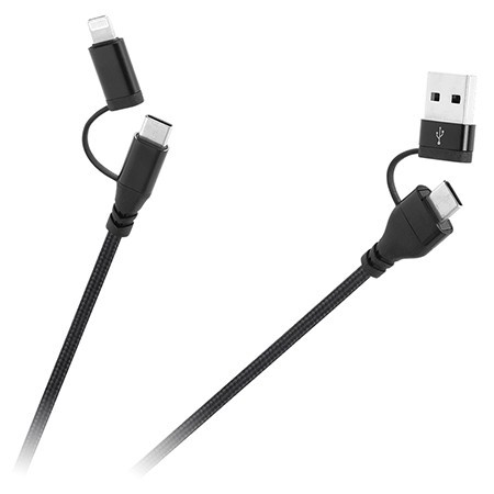CABLU USB A/C - USB C/LIGHTNING (2+2) 1M EuroGoods Quality
