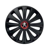 Cumpara ieftin Set 4 capace roti Negre Cu Inel Rosu Trend R16 pentru gama auto Peugeot, Autohelix MSA