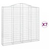 Cosuri gabion arcuite 7 buc, 200x30x180/200cm, fier galvanizat