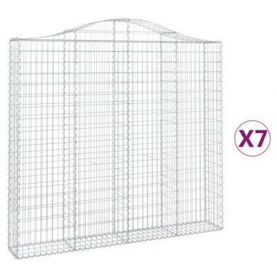 Cosuri gabion arcuite 7 buc, 200x30x180/200cm, fier galvanizat foto
