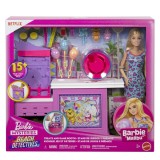 BARBIE MYSTERIES DETECTIVI PE PLAJA SET CABINA DE JOCURI SI PAPUSA BARBIE MALIBU CU ACCESORII SuperHeroes ToysZone